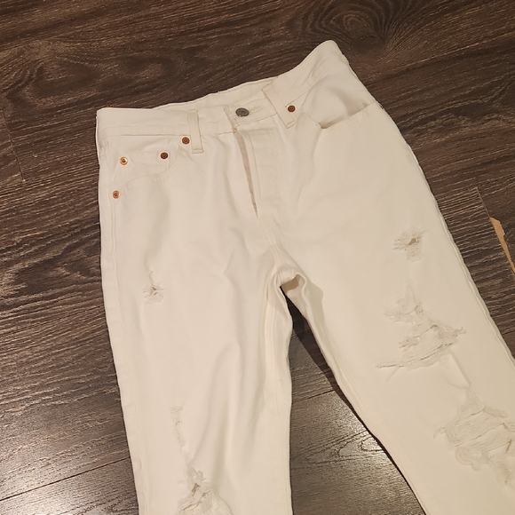 ❤️ LEVI'S 501 ORIGINAL FIT HIGH RISE SLIM DISTRESSED JEANS, 0 (25) - Picture 5 of 14